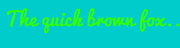 Image with Font Color 33FF00 and Background Color 00CCCC